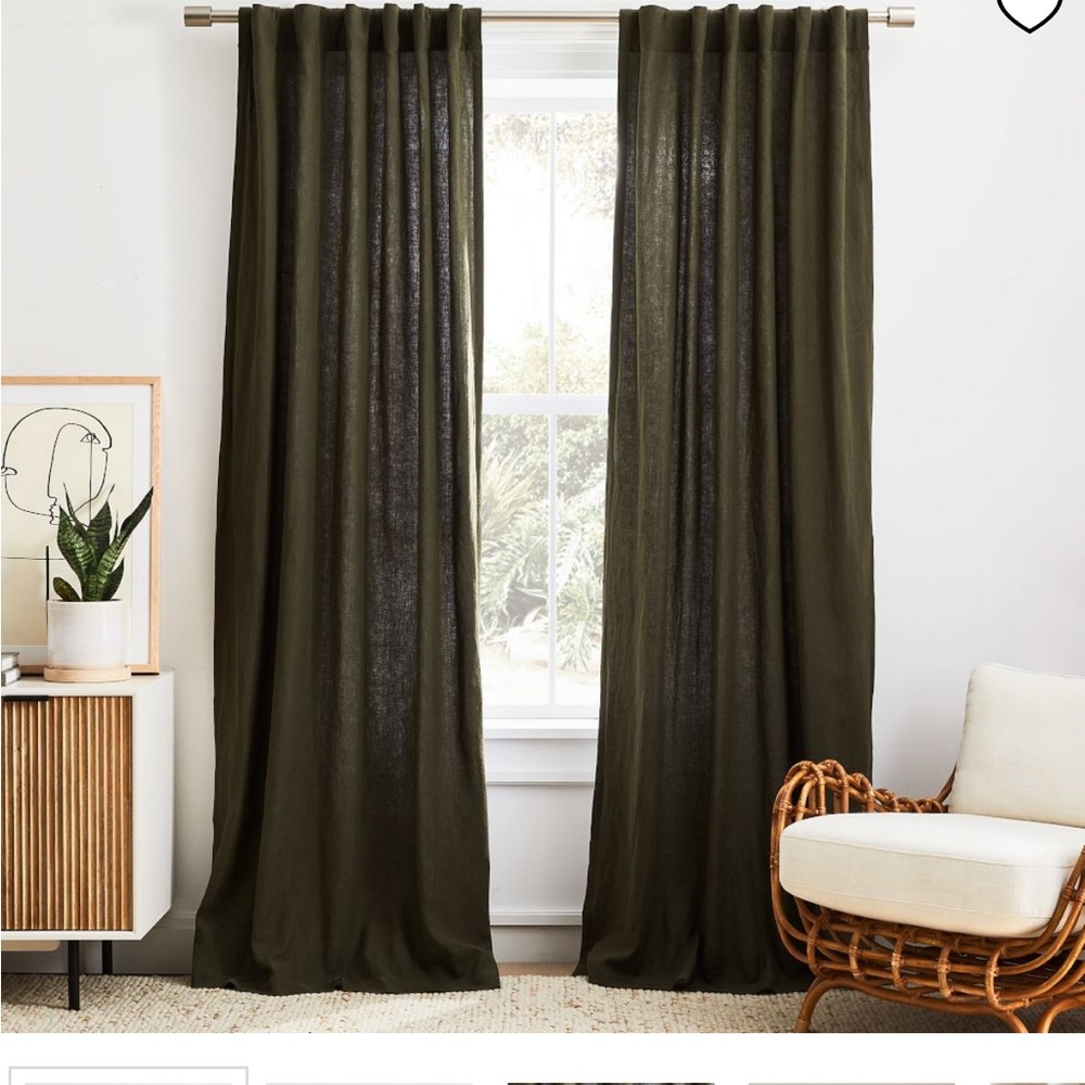 Deep Olive Drapes 32x 86 2 panels